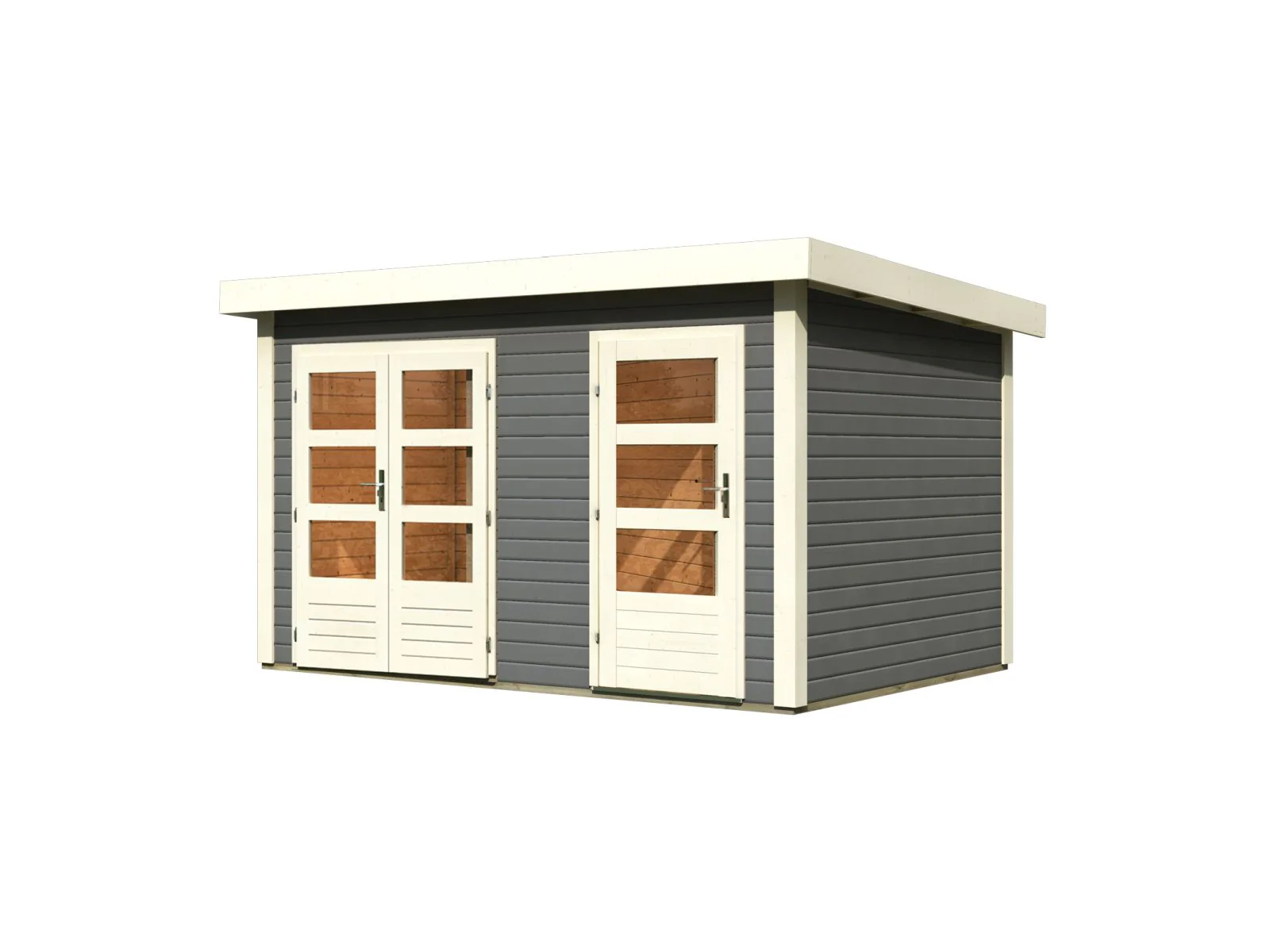 Karibu Gartenhaus Schönbuch 1,  38 mm 2-Raum-Haus - terragrau - Image 5