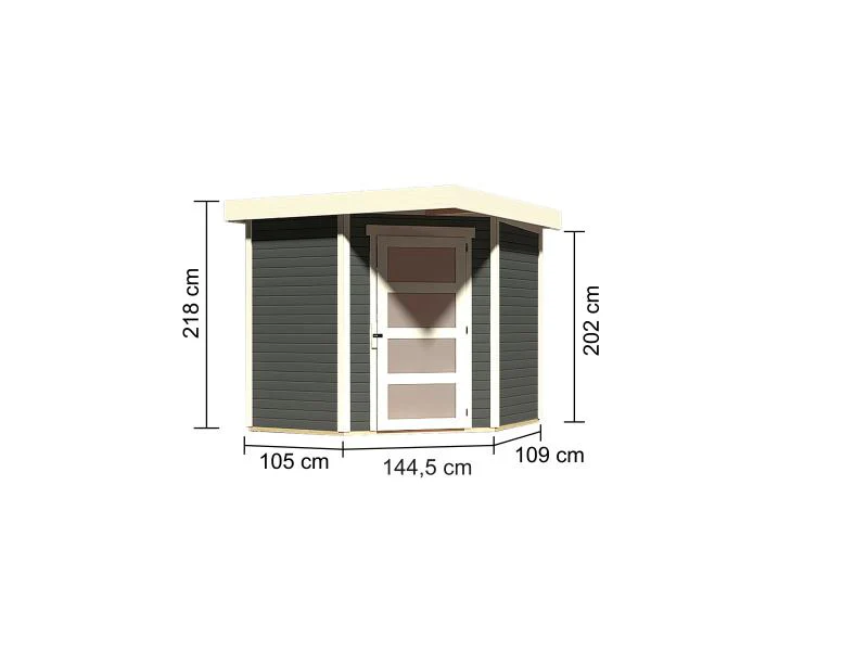 Karibu Gartenhaus Schwandorf 3 terragrau 19 mm - Image 3