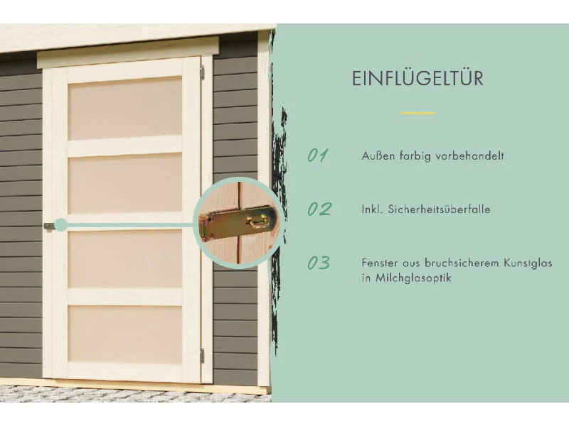 Karibu Gartenhaus Schwandorf 3 terragrau 19 mm - Image 6