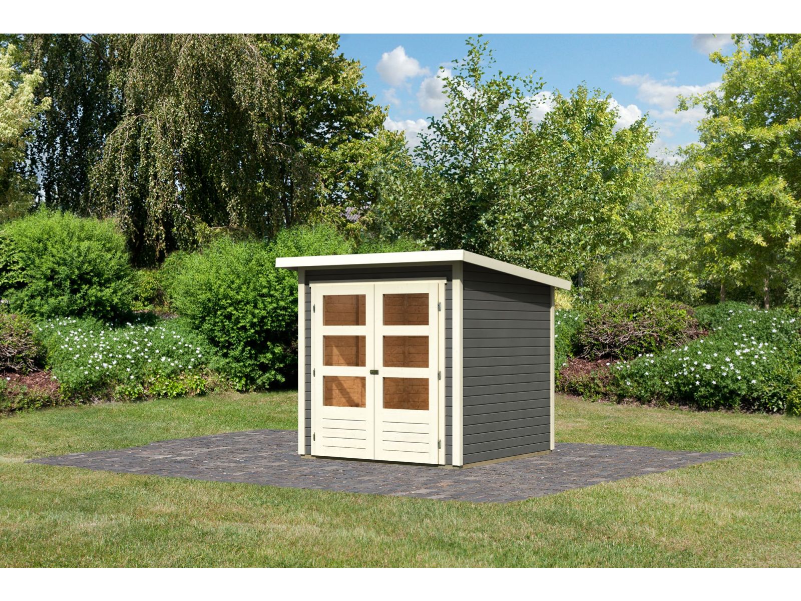 Karibu Gartenhaus Stockach 2 terragrau - Image 3