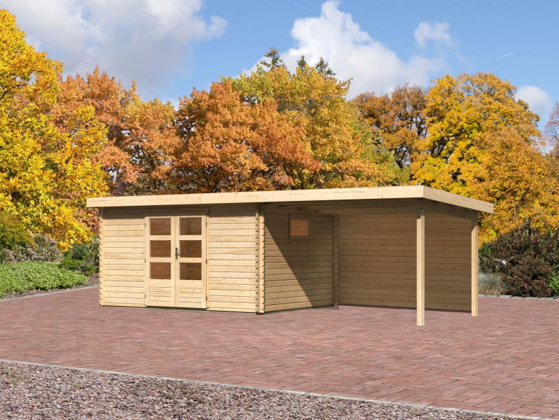 Karibu Gartenhaus Trittau 5 inkl. Anbaudach 3,3 m inkl. Rückwand - Image 2