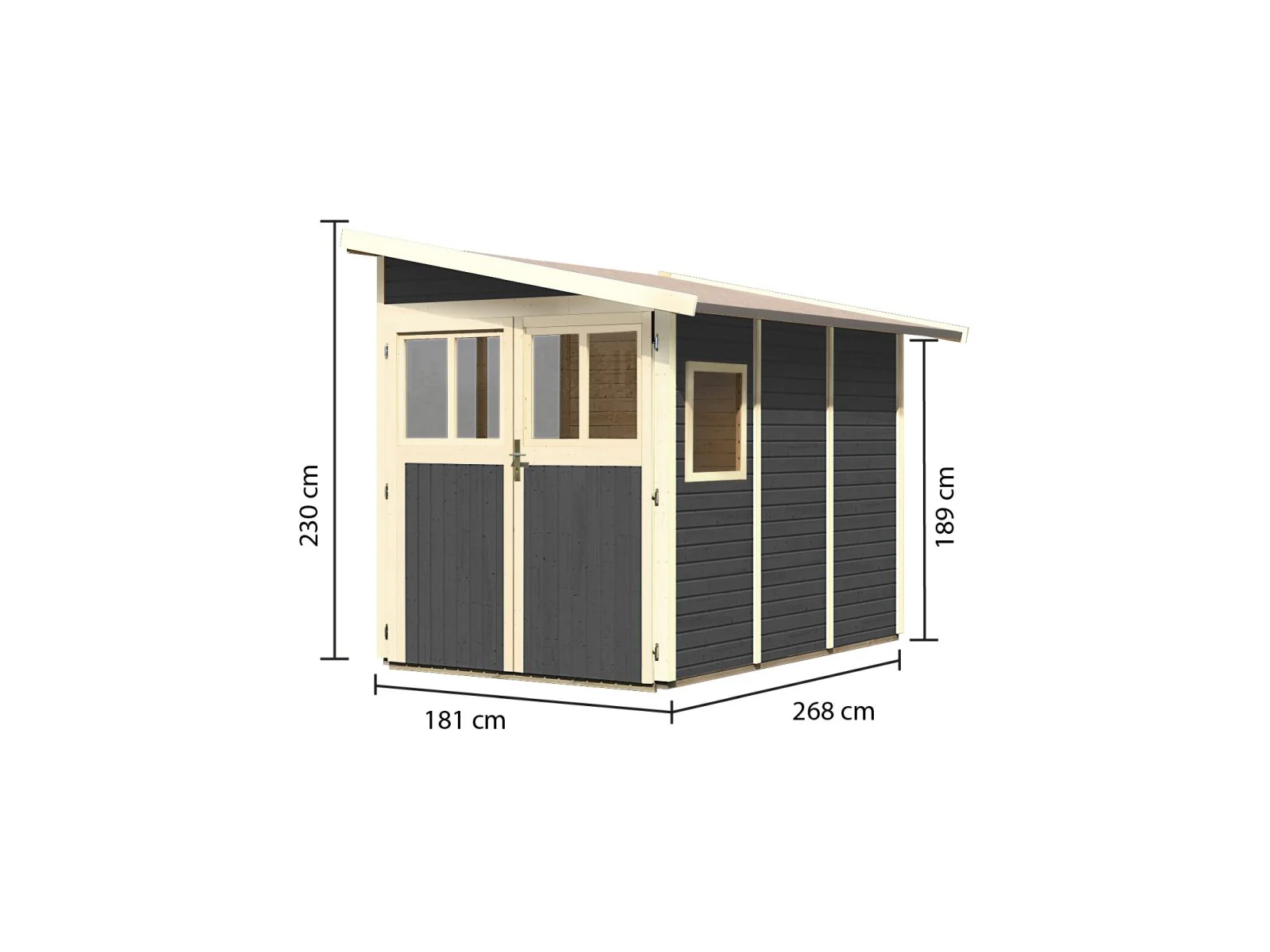 Karibu Gartenhaus Wandlitz 3 terragrau 19 mm - Image 3