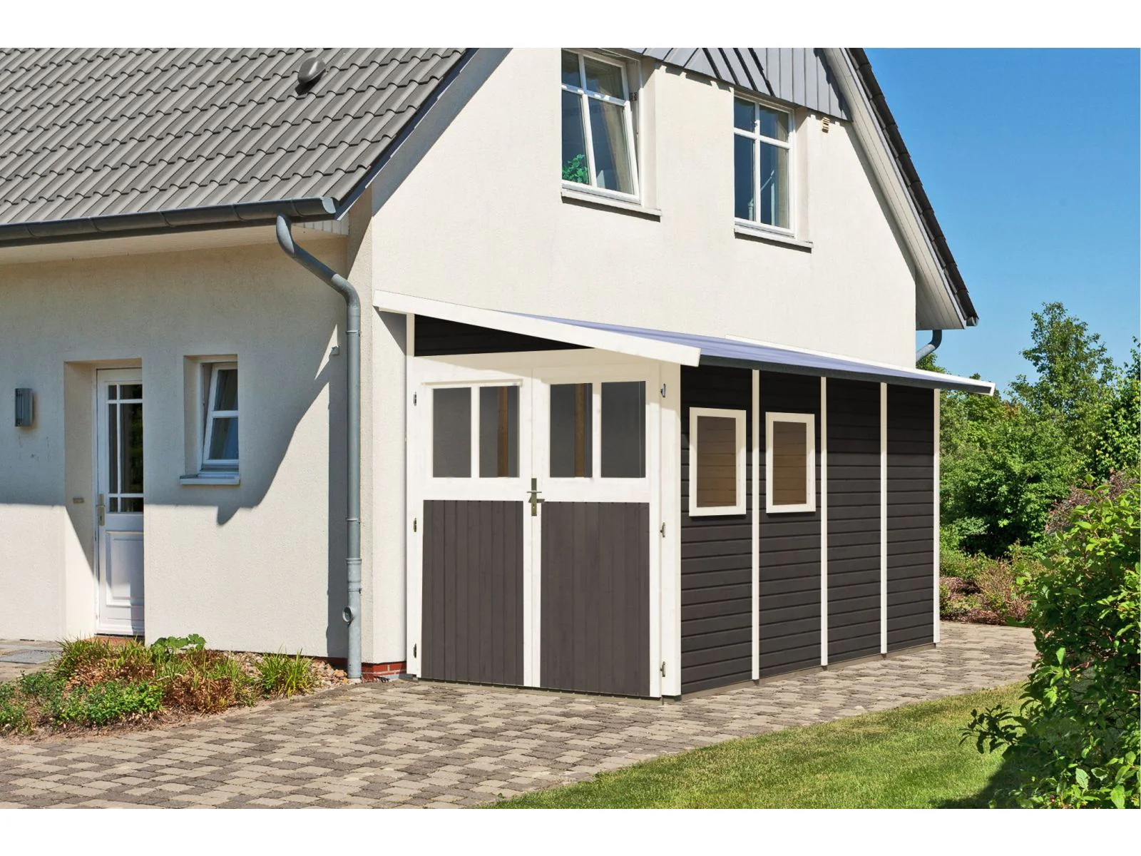 Karibu Gartenhaus Wandlitz 4 terragrau 19 mm - Image 2
