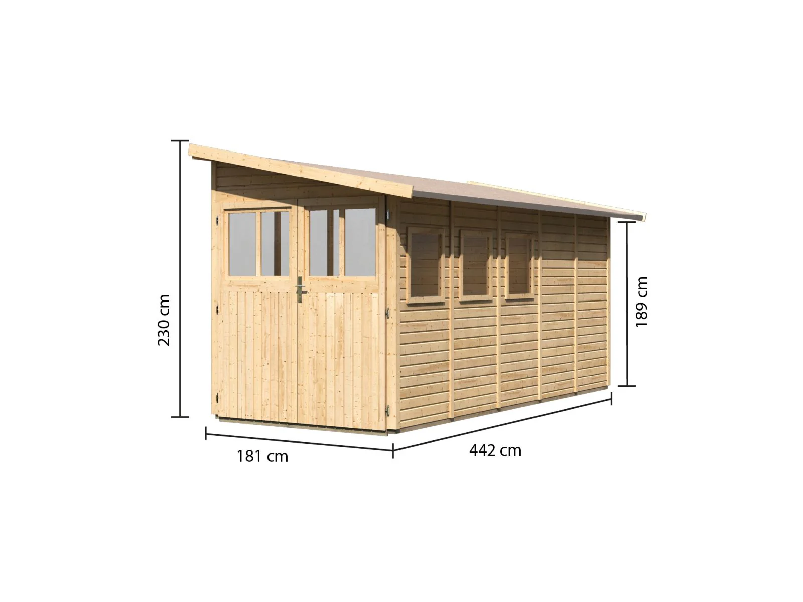Karibu Gartenhaus Wandlitz 5 natur 19 mm - Image 3