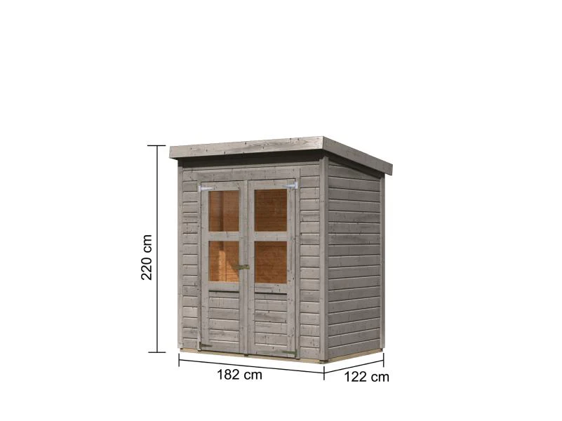 Karibu Gerätehaus Merseburg 2, vorvergraut, 14 mm - Image 3