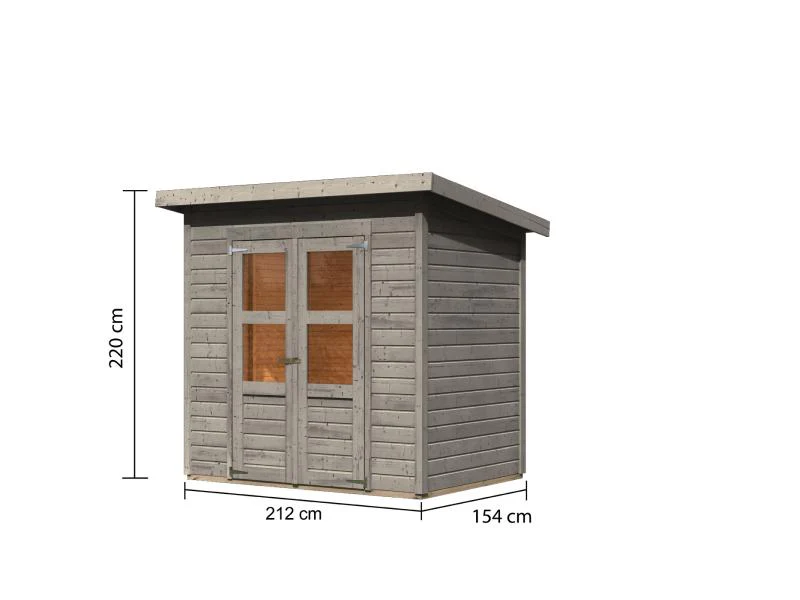 Karibu Gerätehaus Merseburg 3, vorvergraut, 14 mm - Image 3