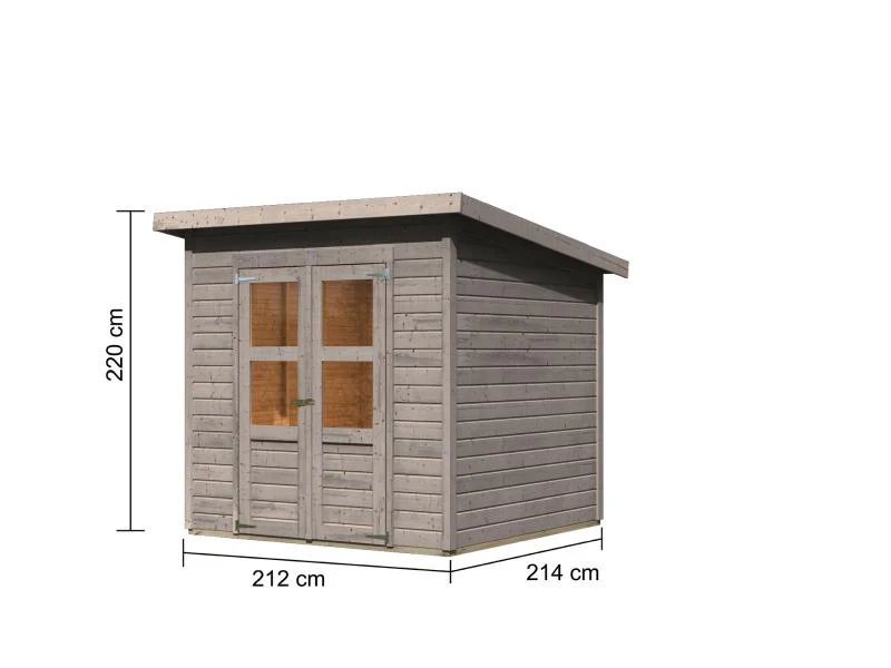 Karibu Gerätehaus Merseburg 4, vorvergraut, 14 mm - Image 3