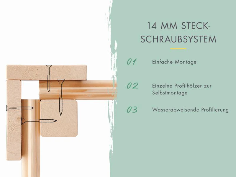 Karibu Gerätehaus Merseburg 5 SET mit Anbaudach, vorvergraut - Image 10