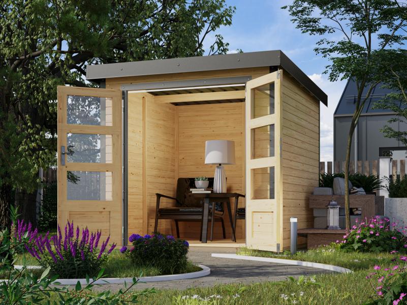 Karibu Hybrid Gartenhaus Jupiter 2 A naturbelassen/graualuminium - Image 2