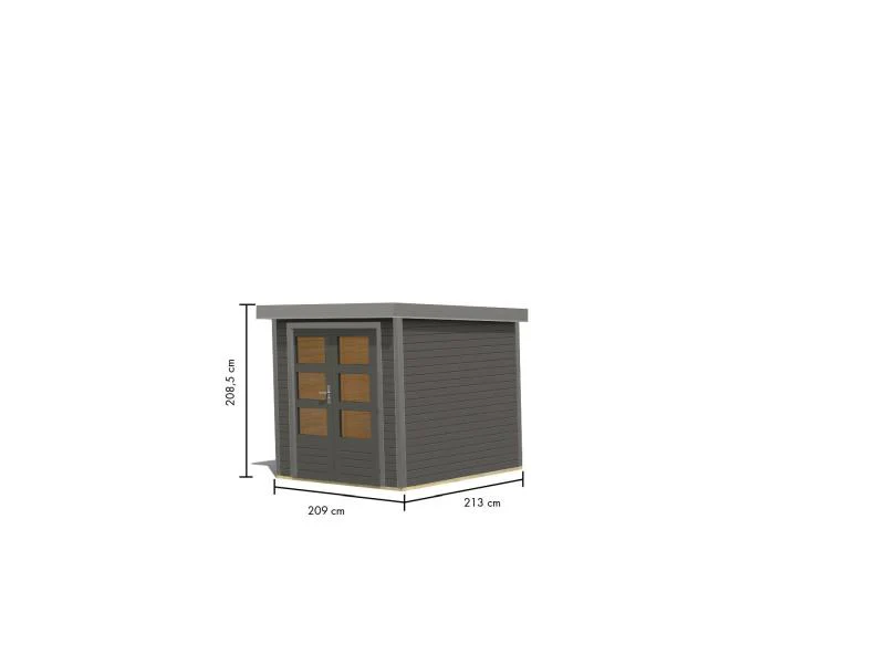 Karibu Hybrid Gartenhaus Jupiter 2 B terragrau/graualuminium - Image 3