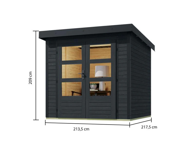 Karibu Hybrid Gartenhaus Jupiter 2 C anthrazit/anthrazit - Image 3