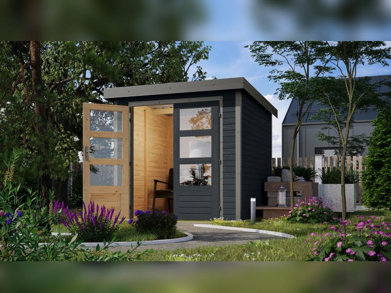 Karibu Hybrid Gartenhaus Jupiter 2 C anthrazit/graualuminium - Image 2