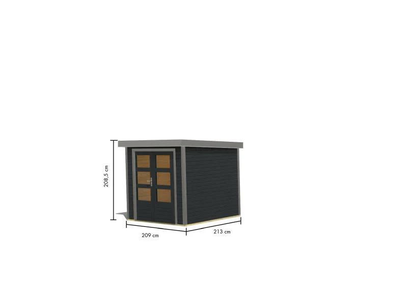 Karibu Hybrid Gartenhaus Jupiter 2 C anthrazit/graualuminium - Image 3