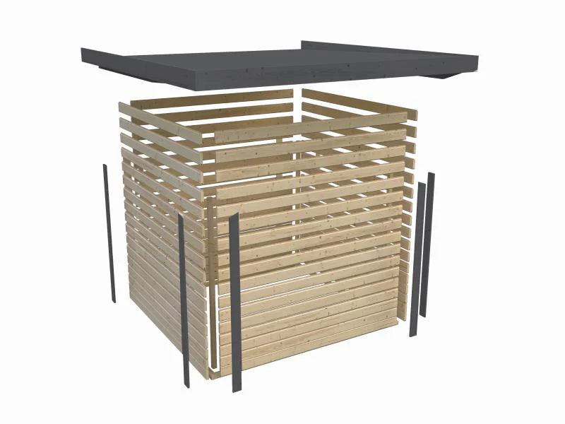 Karibu Hybrid Gartenhaus Jupiter 2 D wassergrau/graualuminium - Image 10
