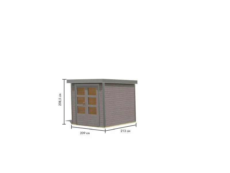 Karibu Hybrid Gartenhaus Jupiter 2 D wassergrau/graualuminium - Image 3