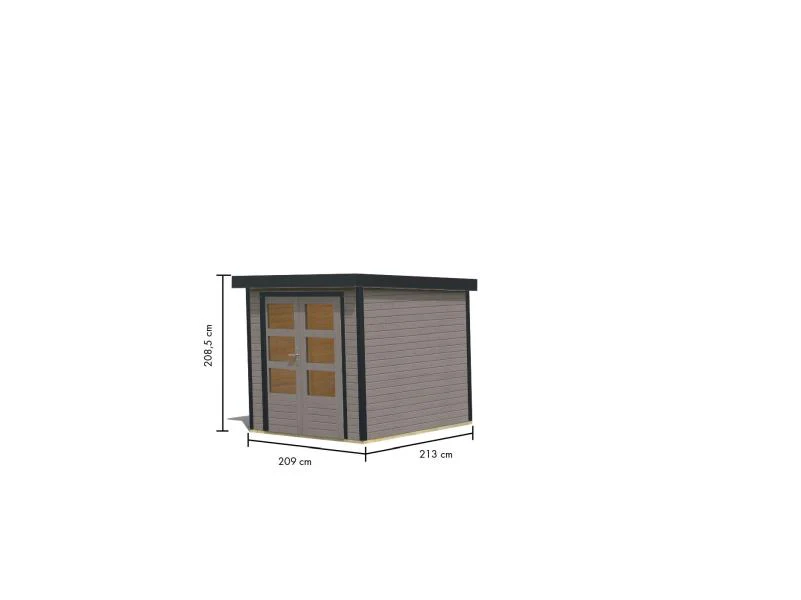 Karibu Hybrid Gartenhaus Jupiter 2 D wassergrau/staubgrau - Image 3