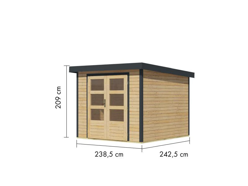Karibu Hybrid Gartenhaus Jupiter 3,5 A naturbelassen/anthrazit - Image 3