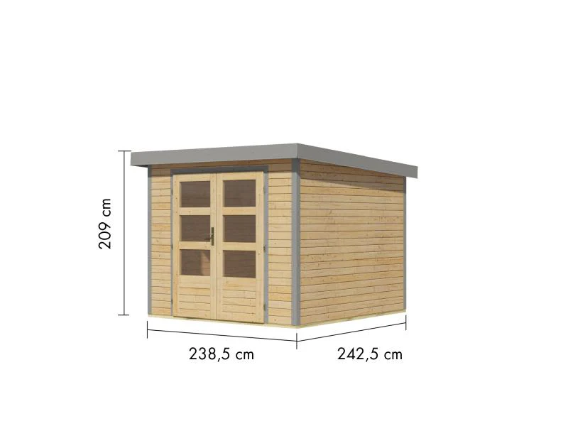 Karibu Hybrid Gartenhaus Jupiter 3,5 A naturbelassen/graualuminium - Image 3