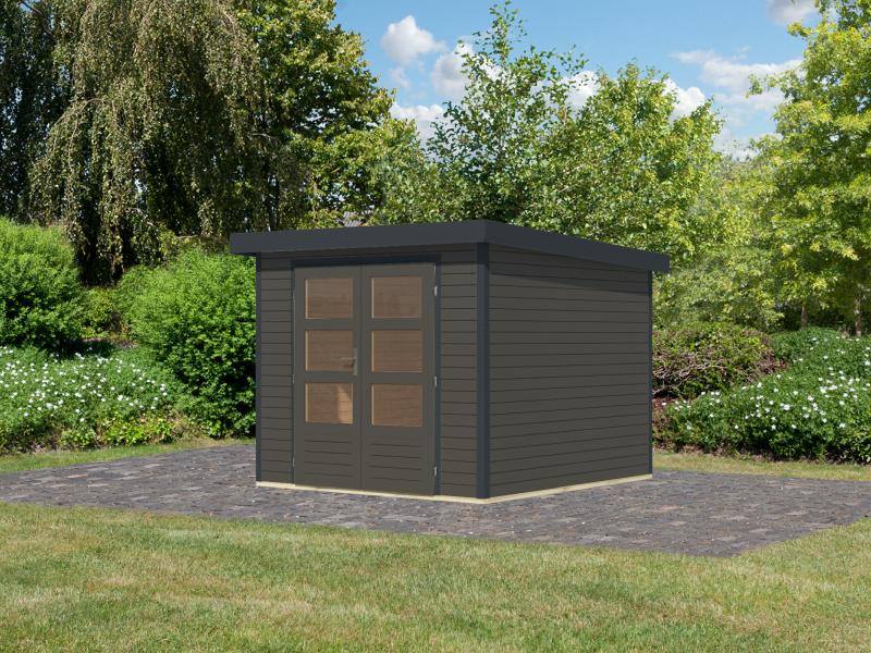 Karibu Hybrid Gartenhaus Jupiter 3,5 B terragrau/anthrazit - Image 2