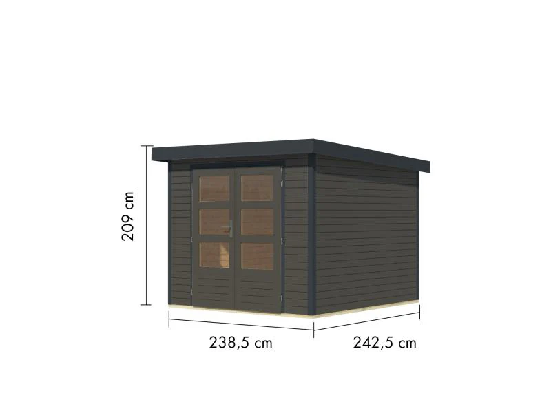Karibu Hybrid Gartenhaus Jupiter 3,5 B terragrau/anthrazit - Image 3