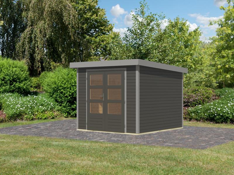 Karibu Hybrid Gartenhaus Jupiter 3,5 B terragrau/graualuminium - Image 2