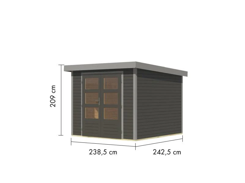 Karibu Hybrid Gartenhaus Jupiter 3,5 B terragrau/graualuminium - Image 3