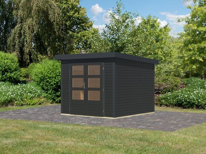 Karibu Hybrid Gartenhaus Jupiter 3,5 C anthrazit/anthrazit - Image 2
