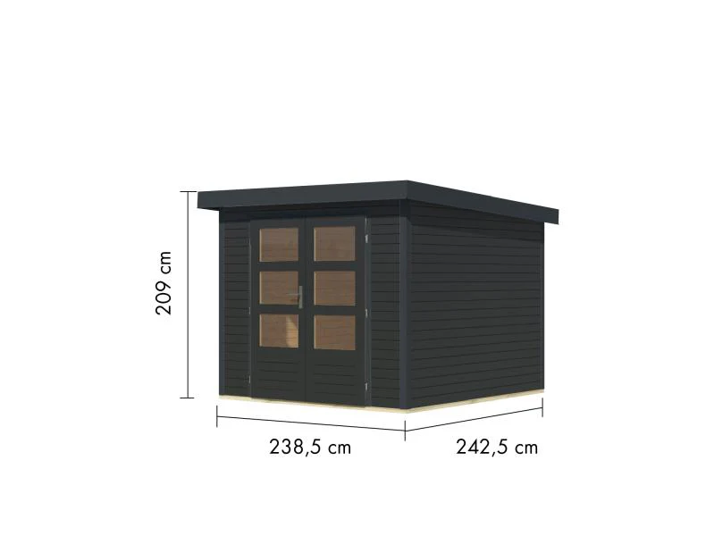 Karibu Hybrid Gartenhaus Jupiter 3,5 C anthrazit/anthrazit - Image 3