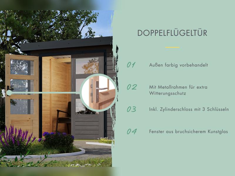Karibu Hybrid Gartenhaus Jupiter 3,5 C anthrazit/anthrazit - Image 6