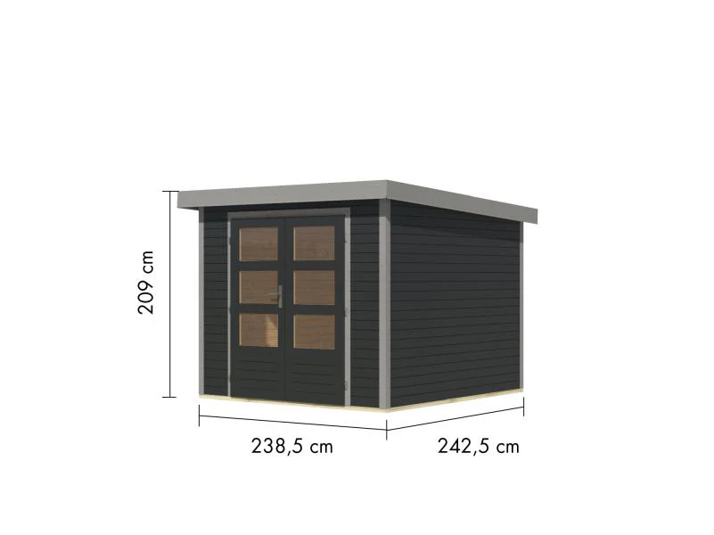 Karibu Hybrid Gartenhaus Jupiter 3,5 C anthrazit/graualuminium - Image 3