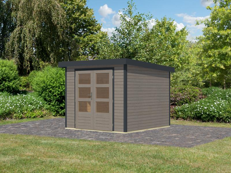Karibu Hybrid Gartenhaus Jupiter 3,5 D wassergrau/anthrazit - Image 2