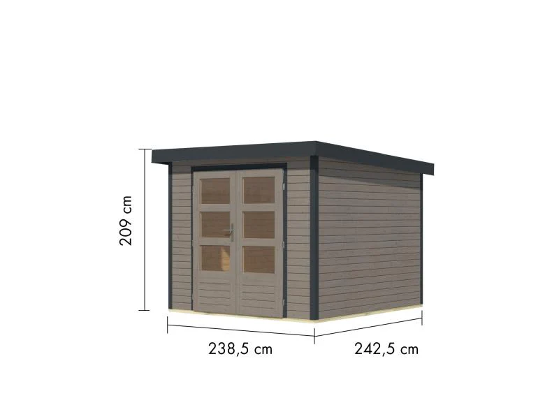 Karibu Hybrid Gartenhaus Jupiter 3,5 D wassergrau/anthrazit - Image 3