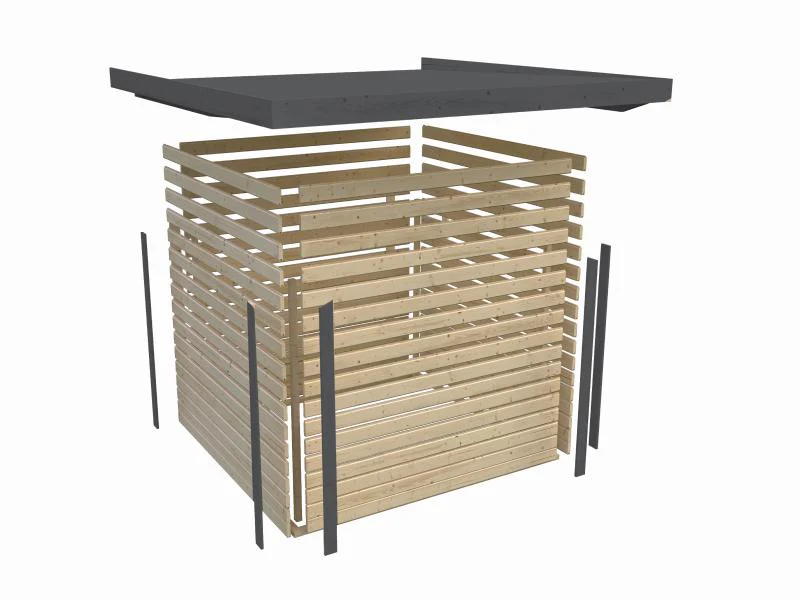 Karibu Hybrid Gartenhaus Jupiter 3,5 D wassergrau/graualuminium - Image 11