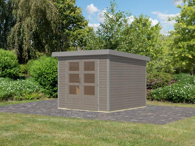 Karibu Hybrid Gartenhaus Jupiter 3,5 D wassergrau/graualuminium - Image 2