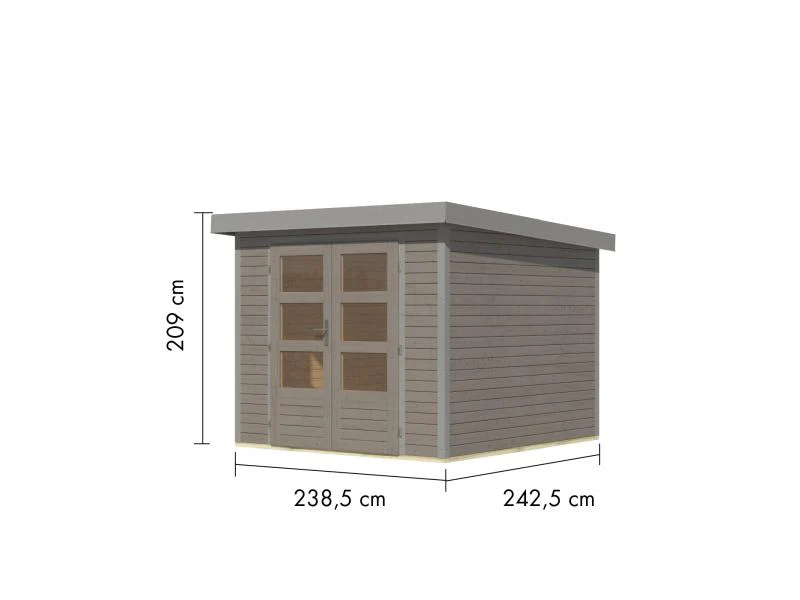 Karibu Hybrid Gartenhaus Jupiter 3,5 D wassergrau/graualuminium - Image 3