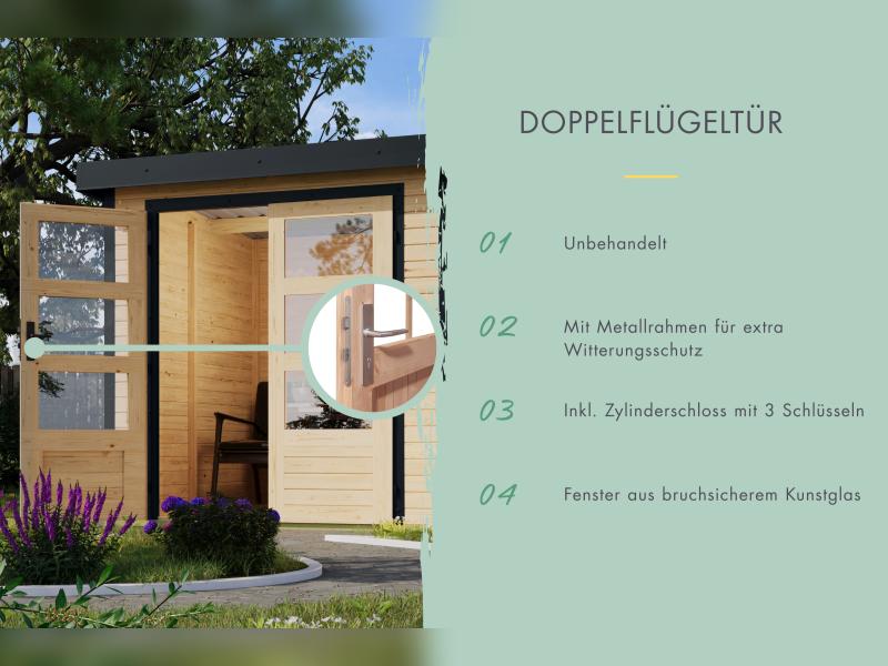 Karibu Hybrid Gartenhaus Jupiter 3 A naturbelassen/anthrazit - Image 6