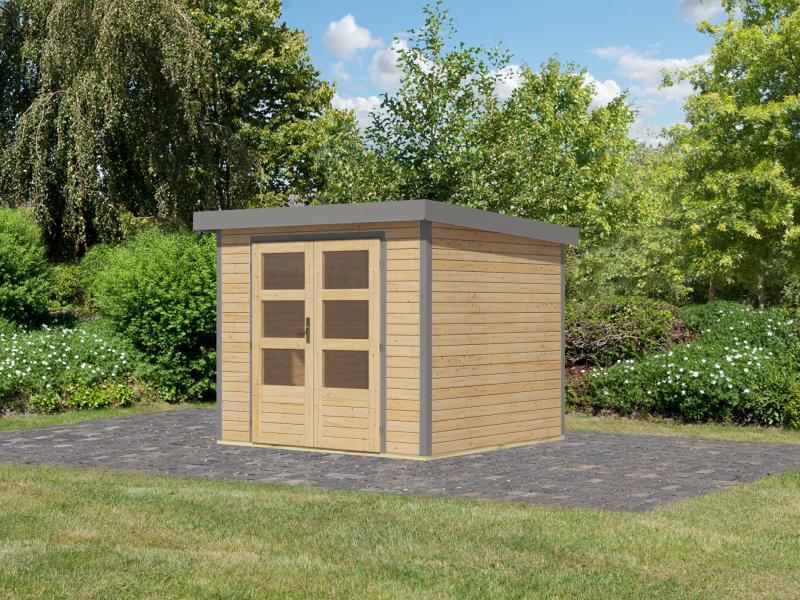 Karibu Hybrid Gartenhaus Jupiter 3 A naturbelassen/graualuminium - Image 2