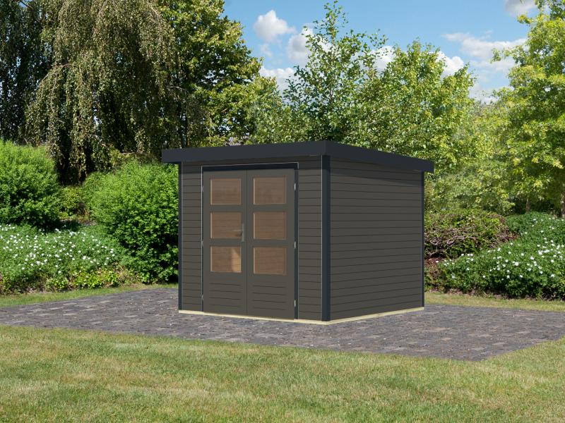 Karibu Hybrid Gartenhaus Jupiter 3 B terragrau/anthrazit - Image 2