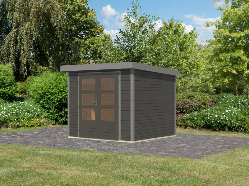 Karibu Hybrid Gartenhaus Jupiter 3 B terragrau/graualuminium - Image 2