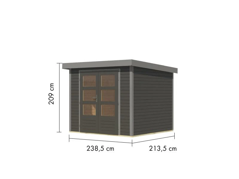 Karibu Hybrid Gartenhaus Jupiter 3 B terragrau/graualuminium - Image 3