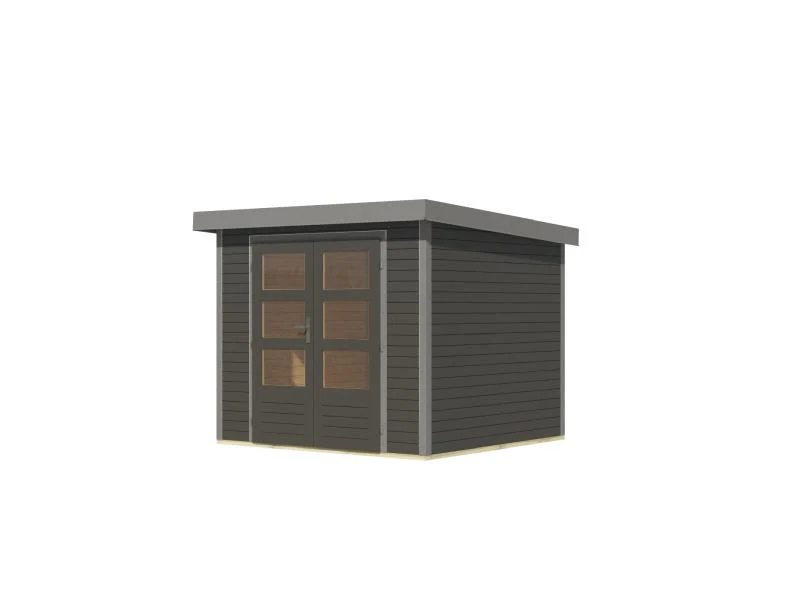 Karibu Hybrid Gartenhaus Jupiter 3 B terragrau/graualuminium - Image 5