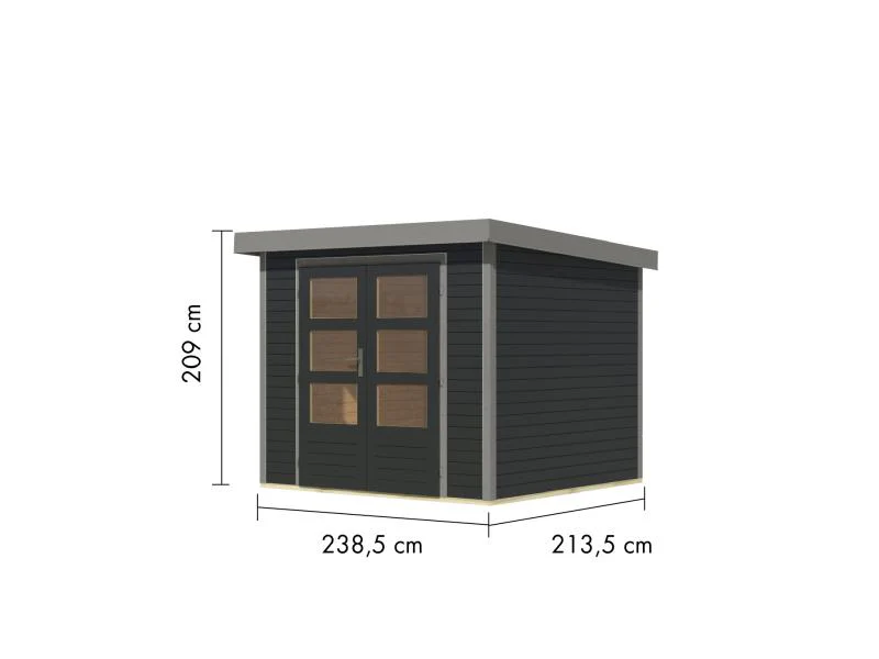 Karibu Hybrid Gartenhaus Jupiter 3 C anthrazit/graualuminium - Image 3