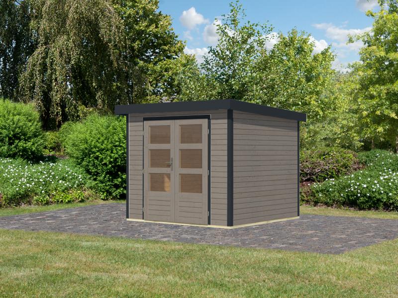 Karibu Hybrid Gartenhaus Jupiter 3 D wassergrau/anthrazit - Image 2