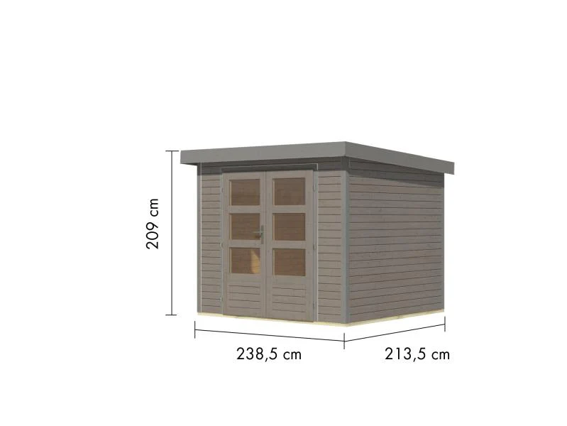 Karibu Hybrid Gartenhaus Jupiter 3 D wassergrau/graualuminium - Image 3