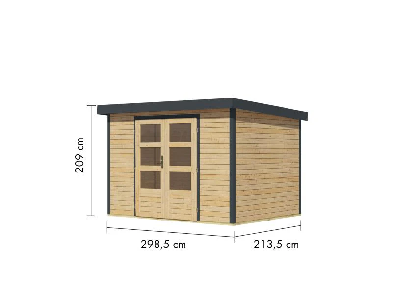 Karibu Hybrid Gartenhaus Jupiter 4 A naturbelassen/anthrazit - Image 3