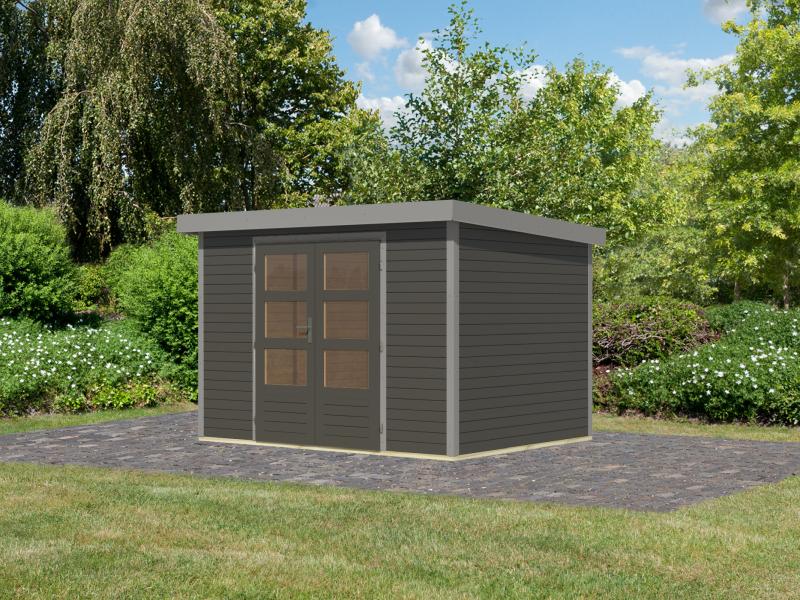Karibu Hybrid Gartenhaus Jupiter 4 B terragrau/graualuminium - Image 2