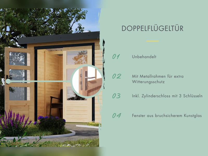 Karibu Hybrid Gartenhaus Jupiter 4 C anthrazit/anthrazit - Image 6