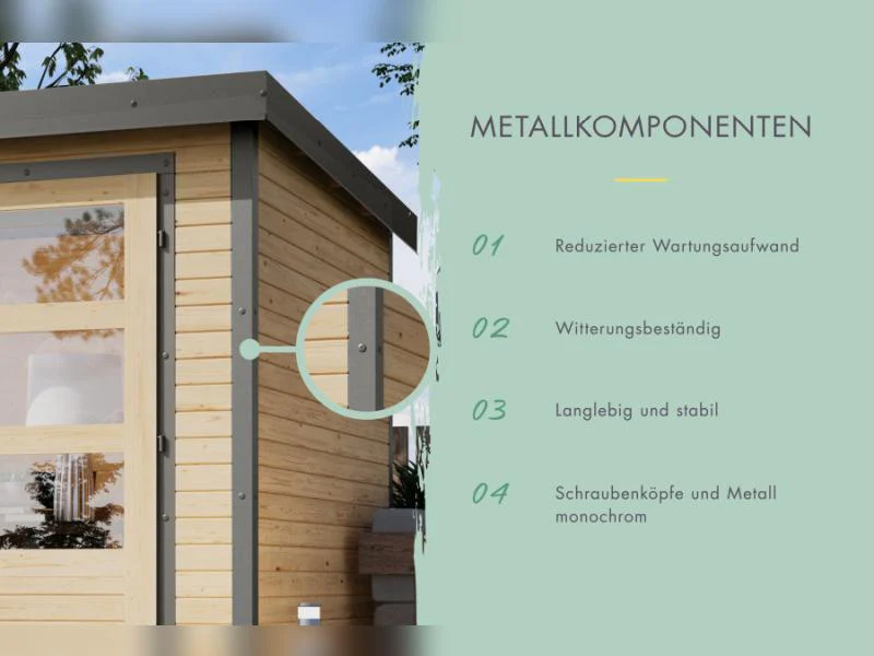 Karibu Hybrid Gartenhaus Jupiter 4 C anthrazit/graualuminium, inkl. 2,35 m Anbaudach - Image 4