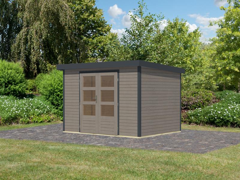 Karibu Hybrid Gartenhaus Jupiter 4 D wassergrau/anthrazit - Image 2