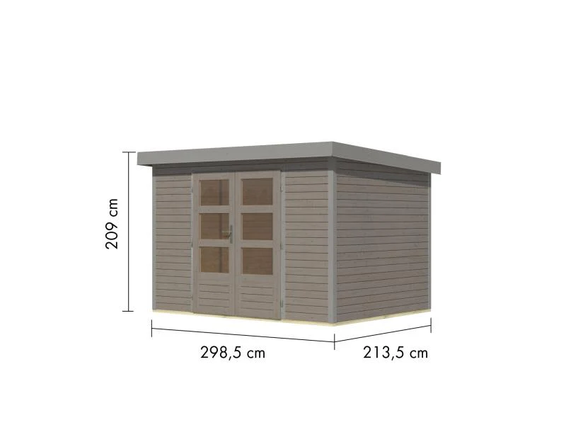 Karibu Hybrid Gartenhaus Jupiter 4 D wassergrau/graualuminium - Image 3